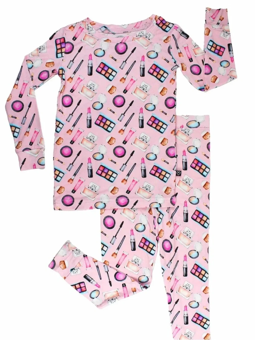 Lev Baby toddler Girls' Pink Makeup Print Pajama Set, size 4T